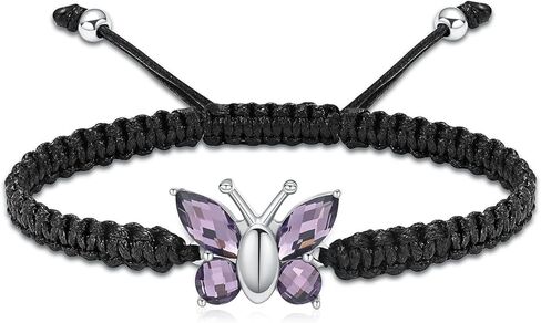 shajwo Cremation Jewelry Butterfly Urn Bracelet for Human Ashes for Women Adjustable Memorial Keepsake Rope Bracelet in Saudi Arabia