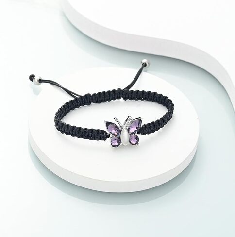 shajwo Cremation Jewelry Butterfly Urn Bracelet for Human Ashes for Women Adjustable Memorial Keepsake Rope Bracelet in Saudi Arabia