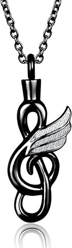 GMXLin Music Note Cremation Urn Necklace for Ashes Locket Hold Ashes Keepsake Memorial Pendant For Men Women in Saudi Arabia