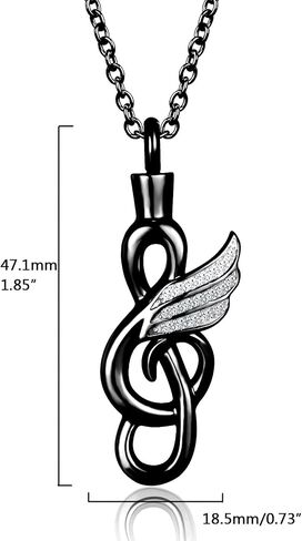 GMXLin Music Note Cremation Urn Necklace for Ashes Locket Hold Ashes Keepsake Memorial Pendant For Men Women in Saudi Arabia
