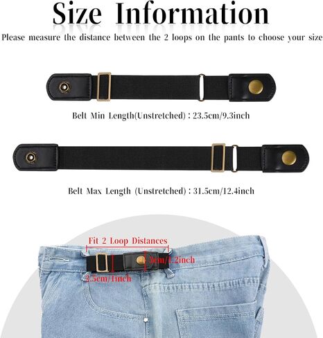 DIVINA VITAE حزام بدون إبزيم للرجال والنساء، حزام مطاطي بدون إبزيم قابل للتعديل للنساء، حزام جانبي غير مرئي بدون إبزيم حزام مريح للسراويل القصيرة والفستان (زوج واحد) in Kuwait