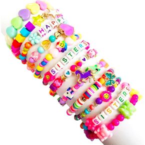 إليميرسا 10 قطع سوار فتاة قابل للتمدد الخرزة أساور ملونة قوس قزح بوهو الخرزة سوار اللؤلؤ للأطفال الصغار الفتيات الصغار in Kuwait