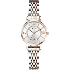 OLEVS Women's Casual Stainless Steel Watch, Small Wrist Simple Watch for Women, Elegant Diamond Roman Numerals Ladies Dress Watch in Kuwait