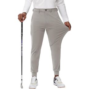 Mivei Men's Golf Joggers Pants Belt Loops Slim Fit Stretchy Sweatpants Work Travel Dress Casual Tapered Pants Quick Dry UPF50