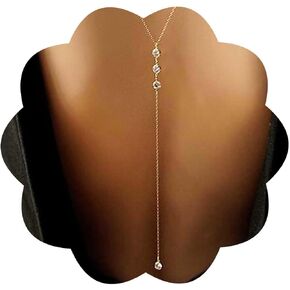 WZNBBOY مثير طويل شرابة خلفية قلادة كريستال بيكيني سلسلة الظهر قلادة الذهب حجر الراين قلادة عارية الذراعين الجسم سلسلة Y عارية الذراعين قلادة الصيف شاطئ الجسم قلادة مجوهرات للنساء in Kuwait