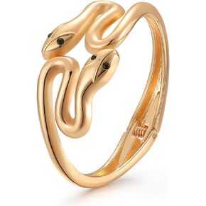 YBMYCM Gold Snake Bracelet for Women Adjustable Punk Snake Bangle Bracelet Chunky Cuff Bracelets for Women and Girls