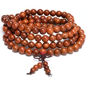 Caiyao Unisex 108 Natural Wood 6mm Beads Bracelet Mala Prayer Beads Necklace Buddhist Rosary Meditation Yoga Stretch Bracelet Elastic Natural Ebony Sandalwood Tibetan Beads Bracelet Jewelry in Saudi Arabia