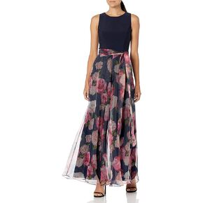 Eliza J Women's Wide Leg Printed Organza Pant Jumpsuit