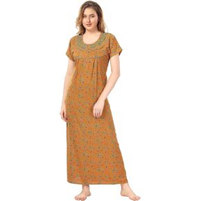 Soulemo Women's Blended Printed Maxi Nighty in Saudi Arabia