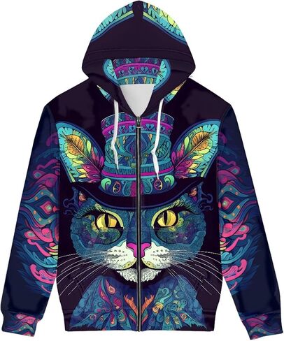GLUDEAR Men's Realistic 3D Digital Print Pullover Hoodie Hooded Sweatshirt in Saudi Arabia