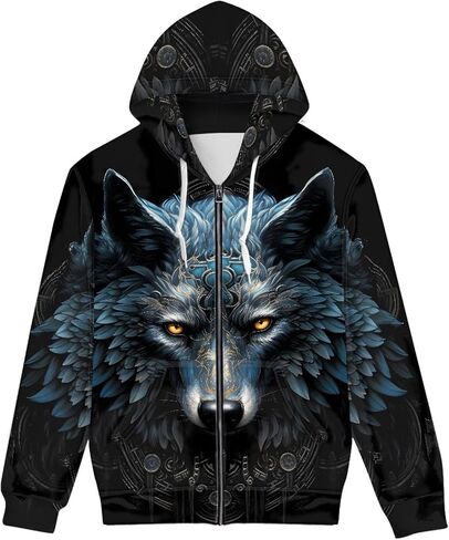 GLUDEAR Men's Realistic 3D Digital Print Pullover Hoodie Hooded Sweatshirt in Saudi Arabia