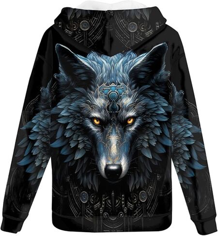 GLUDEAR Men's Realistic 3D Digital Print Pullover Hoodie Hooded Sweatshirt in Saudi Arabia