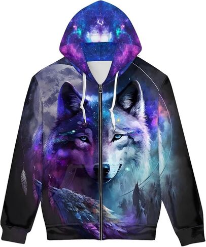 GLUDEAR Men's Realistic 3D Digital Print Pullover Hoodie Hooded Sweatshirt in Saudi Arabia