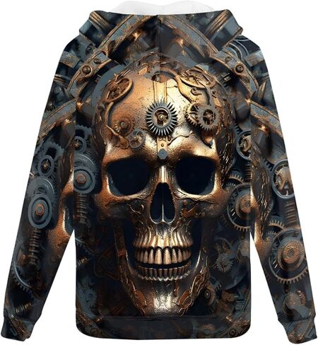 GLUDEAR Men's Realistic 3D Digital Print Pullover Hoodie Hooded Sweatshirt in Saudi Arabia