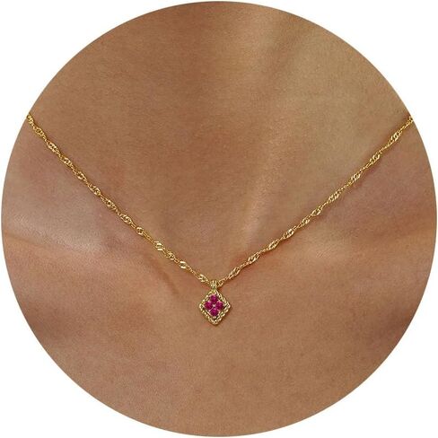 قلادة جوهرة الميلاد للنساء، هدايا عيد ميلاد لها، قلادات ذهبية للنساء العصرية المعينية جوهرة الميلاد قلادة قلادة 21st 30th أمي هدية عيد ميلاد مجوهرات عيد الميلاد لصديقة ابنة تخزين المواد للمراهقين in Kuwait