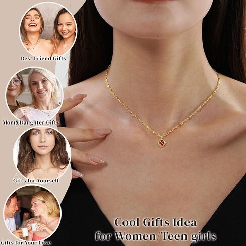 قلادة جوهرة الميلاد للنساء، هدايا عيد ميلاد لها، قلادات ذهبية للنساء العصرية المعينية جوهرة الميلاد قلادة قلادة 21st 30th أمي هدية عيد ميلاد مجوهرات عيد الميلاد لصديقة ابنة تخزين المواد للمراهقين in Kuwait