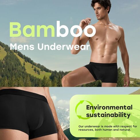 5Mayi Mens Underwear Mens Bamboo Viscose Boxer Briefs for Men Pack No Open Fly Mens Trunks Underwear in Saudi Arabia