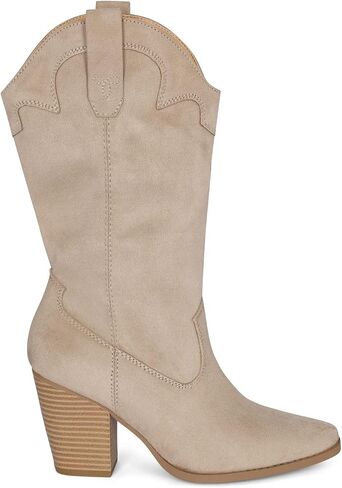STYLISH S ONYX ~ Womens Western Mid Calf Boots Pointed Toe Stacked Heel Cowboy Boots in Saudi Arabia