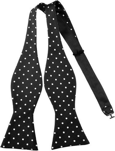 PenSee Mens Self Bow Tie Polka Dots Woven Silk Bow Ties in Saudi Arabia