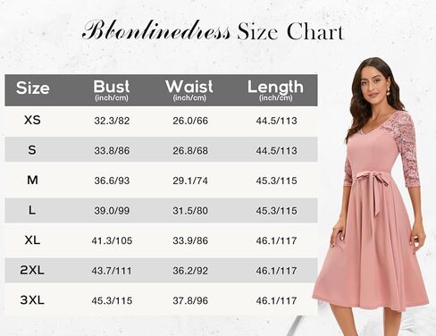 فستان Bbonlinedress نسائي طويل الأكمام رسمي عتيق لحفلات الكوكتيل وحفلات الزفاف للضيوف ورقبة على شكل حرف V على شكل حرف A سوينغ متوسط ​​الطول in Kuwait