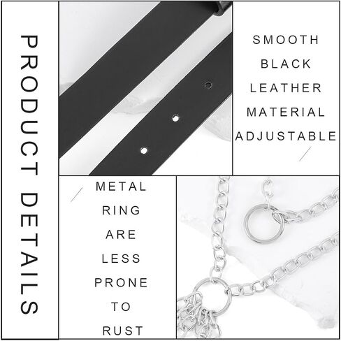 Navoky الجلود الطبقات الشرير الجسم سلسلة القوطية حلقة معدنية قلادة الصدر سلسلة متعدد الطبقات البرازيلي سلاسل الجسم اكسسوارات الهذيان الملاهي الليلية هالوين للنساء in Kuwait