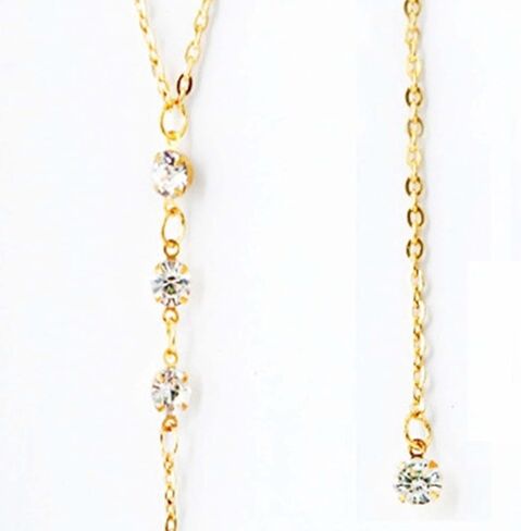 WZNBBOY مثير طويل شرابة خلفية قلادة كريستال بيكيني سلسلة الظهر قلادة الذهب حجر الراين قلادة عارية الذراعين الجسم سلسلة Y عارية الذراعين قلادة الصيف شاطئ الجسم قلادة مجوهرات للنساء in Kuwait