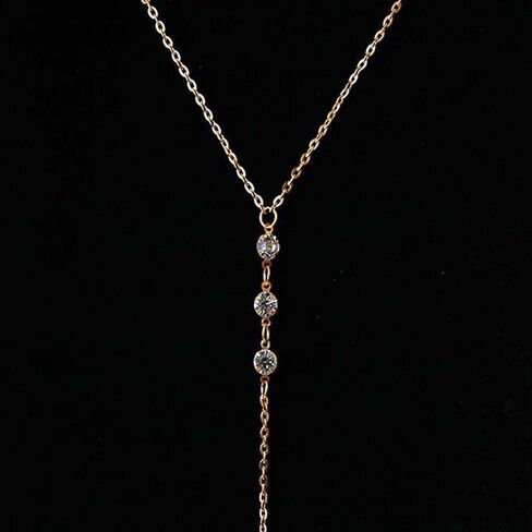 WZNBBOY مثير طويل شرابة خلفية قلادة كريستال بيكيني سلسلة الظهر قلادة الذهب حجر الراين قلادة عارية الذراعين الجسم سلسلة Y عارية الذراعين قلادة الصيف شاطئ الجسم قلادة مجوهرات للنساء in Kuwait