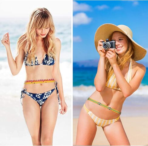 24 قطعة من خرز الخصر للنساء من Honsny، سلاسل الخصر للنساء، سلسلة الجسم، خرز البطن، سلسلة مرنة، خرز خصر أفريقي ملون، حجم كبير لفقدان مجوهرات بيكيني الشاطئ للنساء والفتيات in Kuwait