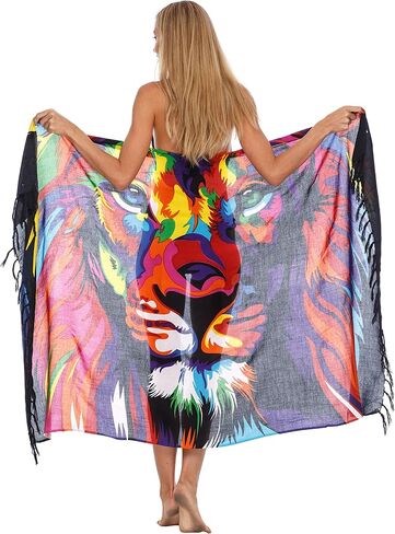 SHU-SHI Womens Sarong Pareo Cover Up Bathing suit Women Beach Wrap Long Pool Trip Resort Skirt in Saudi Arabia
