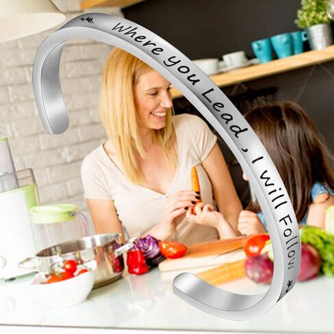 FEELMEM Where You Lead I Will Follow Friendship Bracelet Mother Daughter Jewelry Best Friend Gift in Saudi Arabia