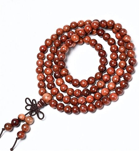 Caiyao Unisex 108 Natural Wood 6mm Beads Bracelet Mala Prayer Beads Necklace Buddhist Rosary Meditation Yoga Stretch Bracelet Elastic Natural Ebony Sandalwood Tibetan Beads Bracelet Jewelry in Saudi Arabia