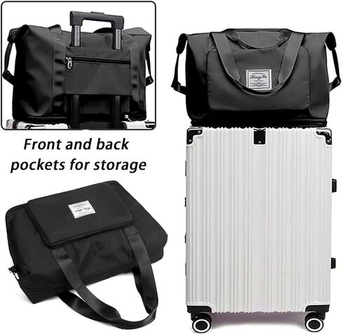 INVODA Travel Duffel Bag For Women and Men Waterproof Expandable Weekender Overnight Bag Carry on Tote Bag Dry Wet Separation Swim Sports Travel Gym Bag (Light Pink) in Saudi Arabia