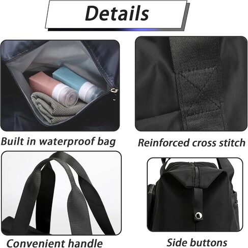 INVODA Travel Duffel Bag For Women and Men Waterproof Expandable Weekender Overnight Bag Carry on Tote Bag Dry Wet Separation Swim Sports Travel Gym Bag (Light Pink) in Saudi Arabia