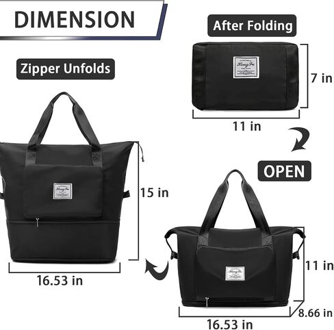 INVODA Travel Duffel Bag For Women and Men Waterproof Expandable Weekender Overnight Bag Carry on Tote Bag Dry Wet Separation Swim Sports Travel Gym Bag (Light Pink) in Saudi Arabia