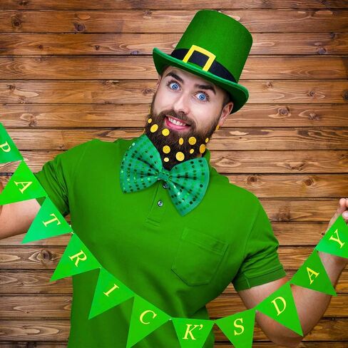 ShinyMatch 12 Pcs St. Patrick's Day Sequin Bow Tie Men's Green Sequin Banded Bow Ties Glitter Bow Tie for Leprechaun Cosplay Costume Accessories Party Supplies in Saudi Arabia