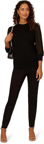 Adrianna Papell Women's Clip Dot Sleeve Twofer Sweater in Saudi Arabia