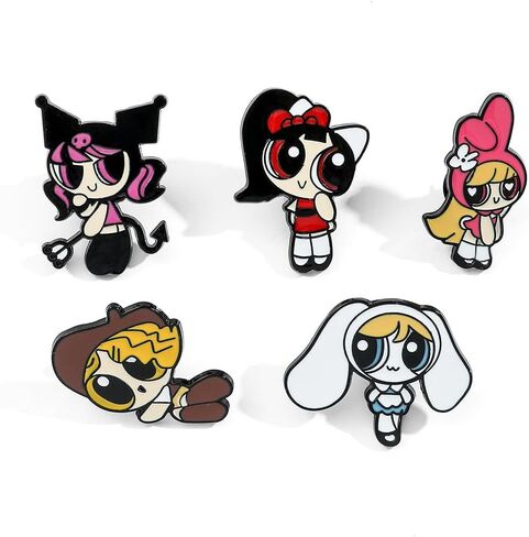 5 قطع من دبابيس الرسوم المتحركة Powerpuf Girls، دبابيس الأفلام التلفزيونية للنساء والرجال والفتيات والأولاد in Kuwait