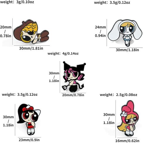 5 قطع من دبابيس الرسوم المتحركة Powerpuf Girls، دبابيس الأفلام التلفزيونية للنساء والرجال والفتيات والأولاد in Kuwait