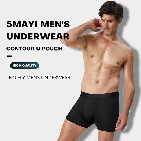 5Mayi Mens Underwear Mens Bamboo Viscose Boxer Briefs for Men Pack No Open Fly Mens Trunks Underwear in Saudi Arabia