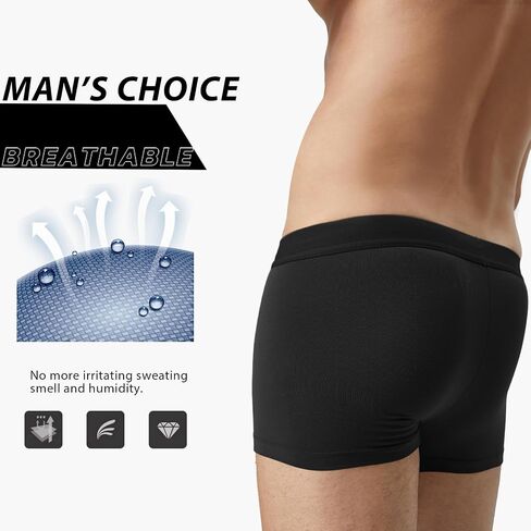 5Mayi Mens Underwear Mens Bamboo Viscose Boxer Briefs for Men Pack No Open Fly Mens Trunks Underwear in Saudi Arabia