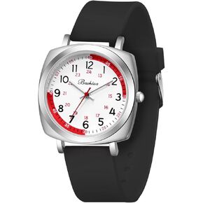 ساعة ممرضة BOSHIYA للمهنيين الطبيين والطلاب ساعة التمريض مع يد ثانية سهلة القراءة ساعة طبية مقاومة للماء للنساء والرجال، سوار سيليكون ناعم in Kuwait