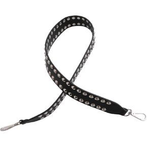 Artibetter Wide Leather Shoulder Bag Strap with siliver Studded Design Replacement Cross Body Handbag Purse Guitar Style Strap (Black) in Saudi Arabia
