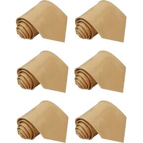 Mens 3.75 inch Width Solid Color Tie Polyester Classic Formal Party Suit Silk Necktie Pack of 6 PCS in Kuwait