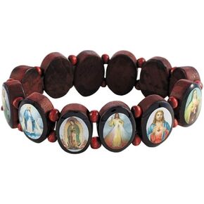 Needzo Oval Panel Beads Devotional Saints Bracelet, 6 1/2 Inch in Saudi Arabia