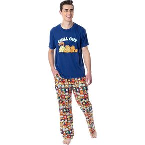 Nickelodeon Mens' Garfield Odie Comic Strip Chill Out Sleep Pajama Set