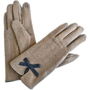 قفازات FIXIZY أنيقة للشتاء الدافئ، قفازات رقيقة لشاشة اللمس الحرارية مع فيونكة للنساء in Kuwait