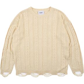 Chainsaw Man Oversized Graphic Sweater Color Block Knitted Pullover Crewneck Casual Streetwear Sweaters in Kuwait