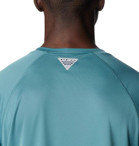 Columbia Men's Terminal Tackle Long Sleeve Shirt, Tranquil Teal/Orange Reef Logo, X-Large in Saudi Arabia