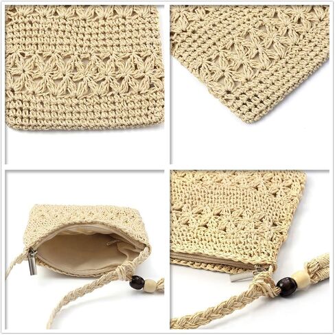 CHIC DIARY Small Straw Crossbody Bag Women Weave Rattan Shoulder Bag Beach Shoulder Purse with Tassel in Saudi Arabia