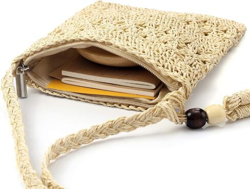 CHIC DIARY Small Straw Crossbody Bag Women Weave Rattan Shoulder Bag Beach Shoulder Purse with Tassel in Saudi Arabia